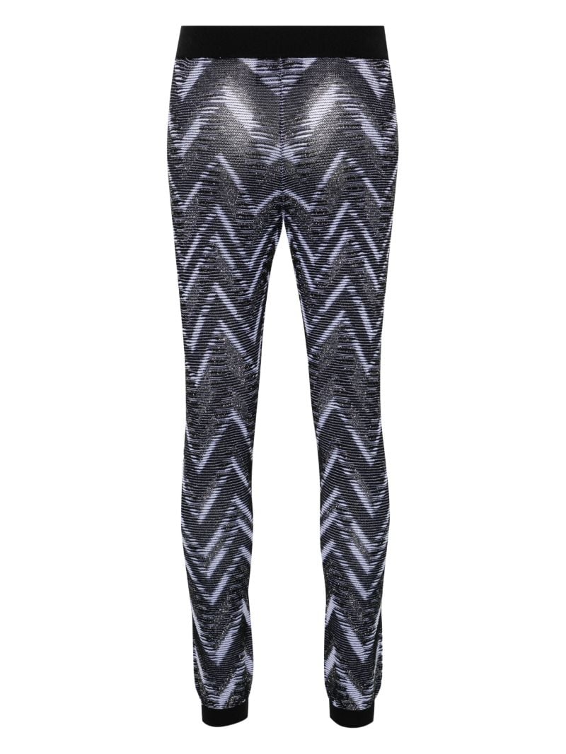 Black Zigzag-woven Lurex Leggings