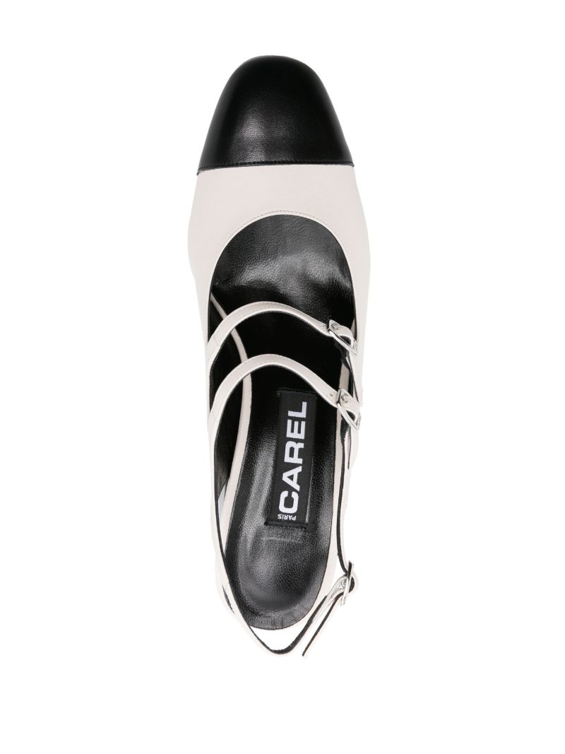 White Peche 60 Leather Pumps