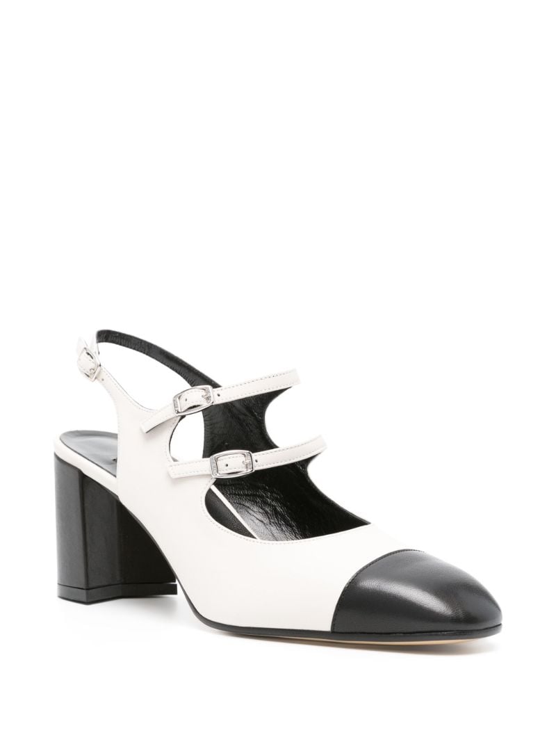 White Peche 60 Leather Pumps