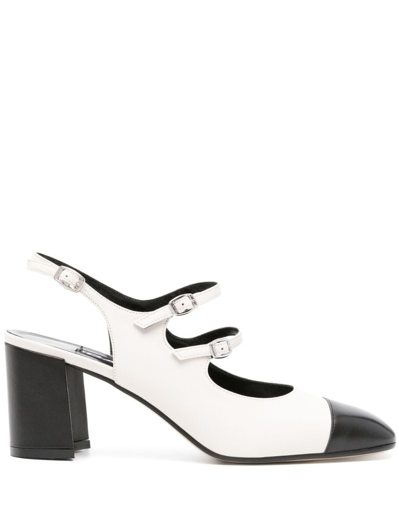 White Peche 60 Leather Pumps