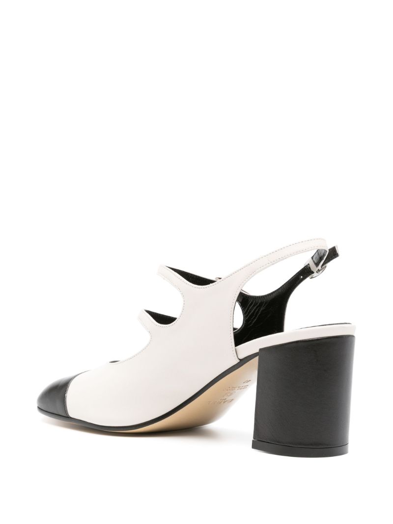 White Peche 60 Leather Pumps