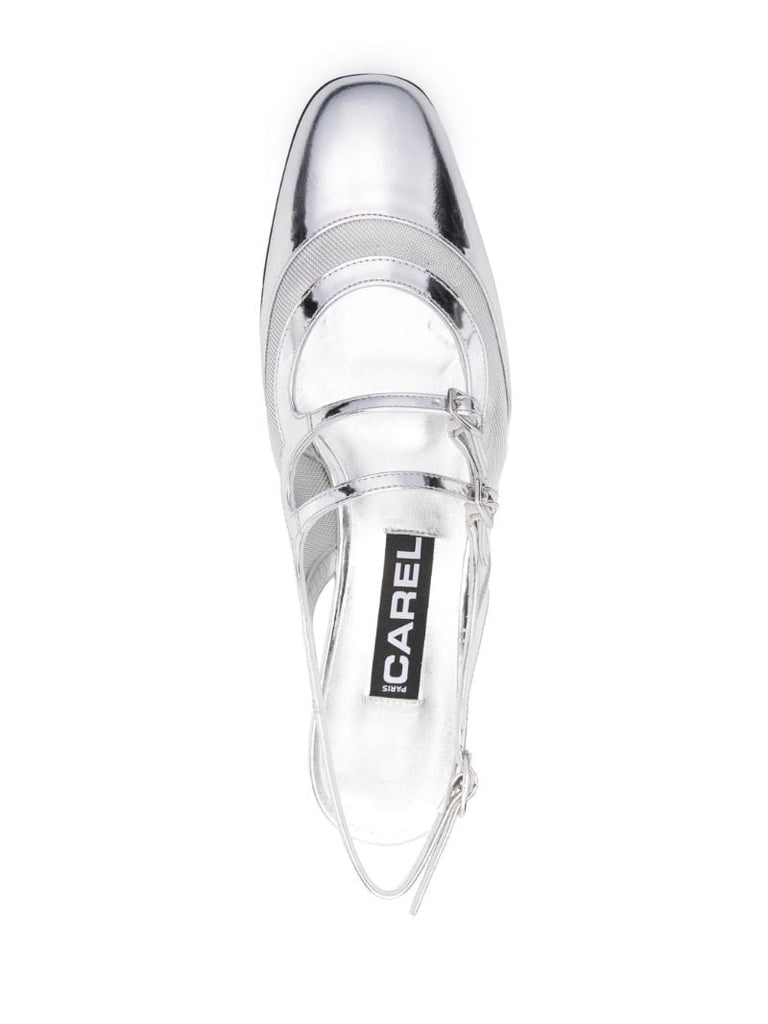 Silver PÃ_x0083_Âªche Night Leather Mary Jane Pumps