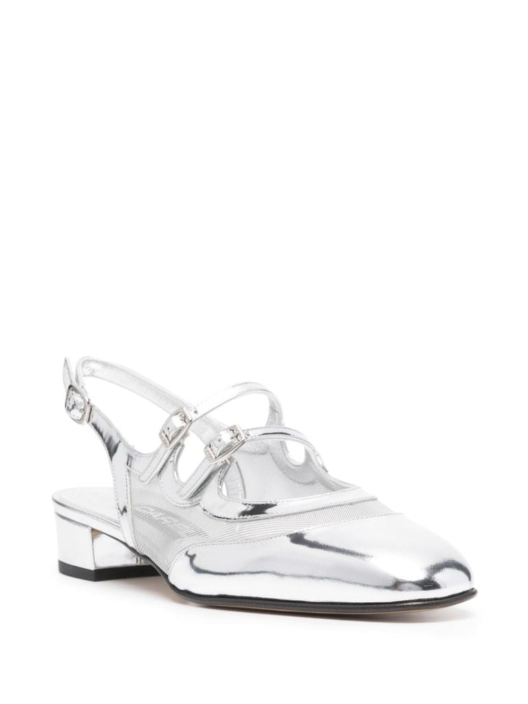 Silver PÃ_x0083_Âªche Night Leather Mary Jane Pumps