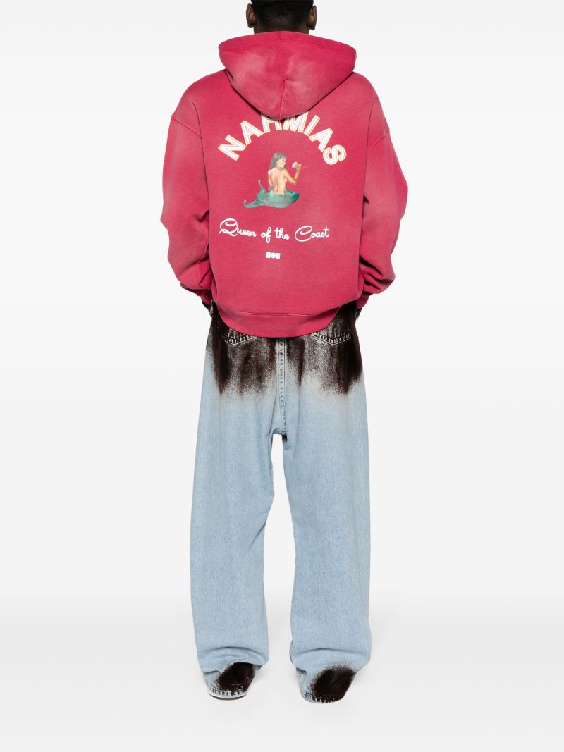 Pink Queen of the Coast Cotton Hoodie