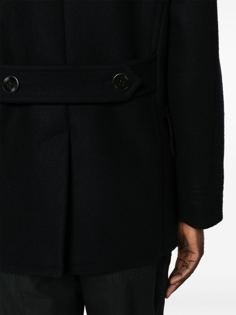 Blue Notched-lapel Double-breasted Coat