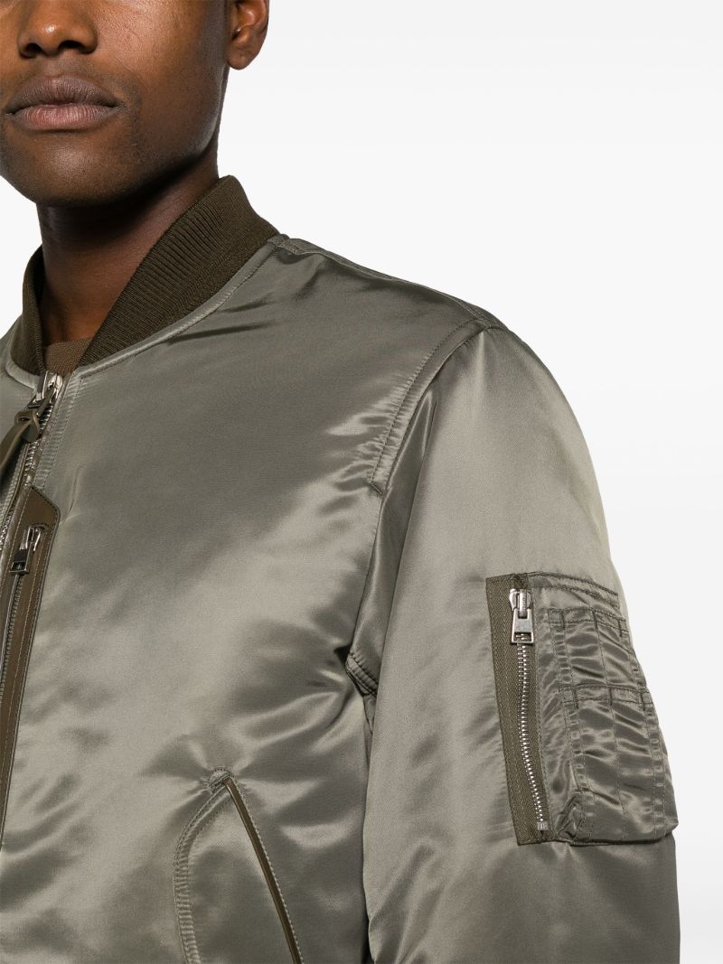 Green Satin Bomber Jacket