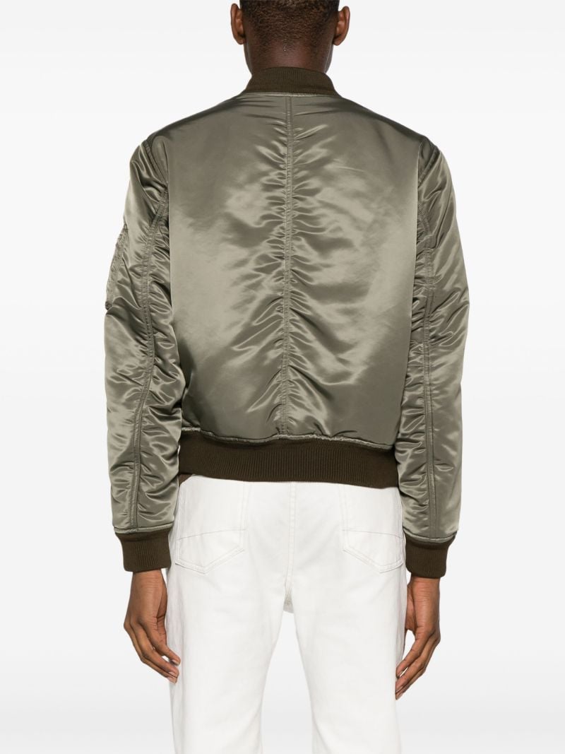 Green Satin Bomber Jacket