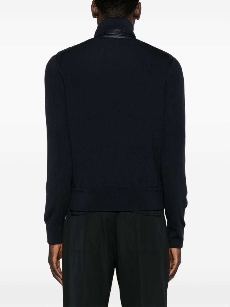 Blue Padded Knitted Jacket