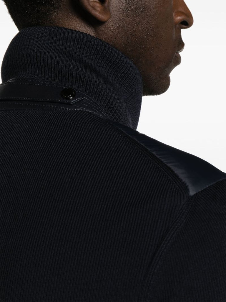 Blue Padded Knitted Jacket