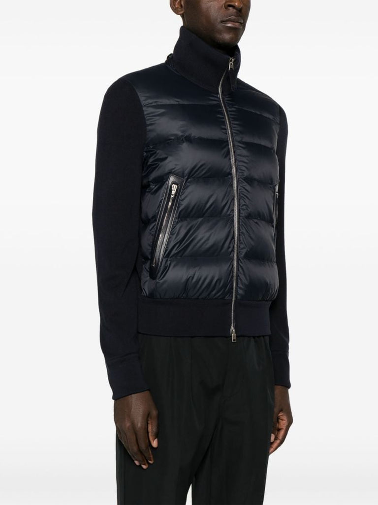 Blue Padded Knitted Jacket