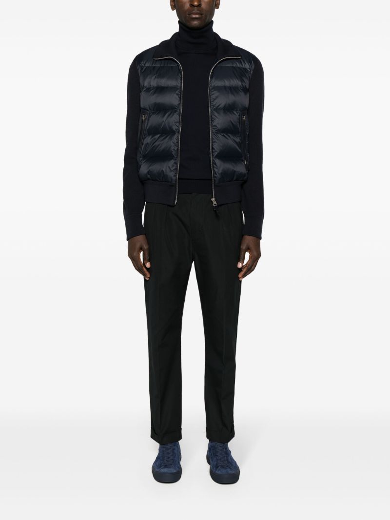 Blue Padded Knitted Jacket