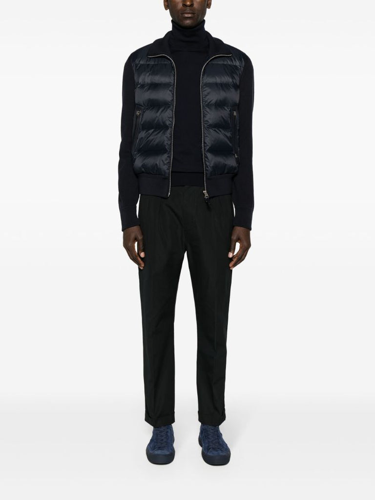 Blue Padded Knitted Jacket