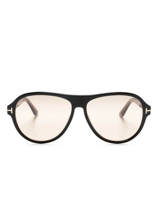 Black Quincy Pilot-frame Sunglasses