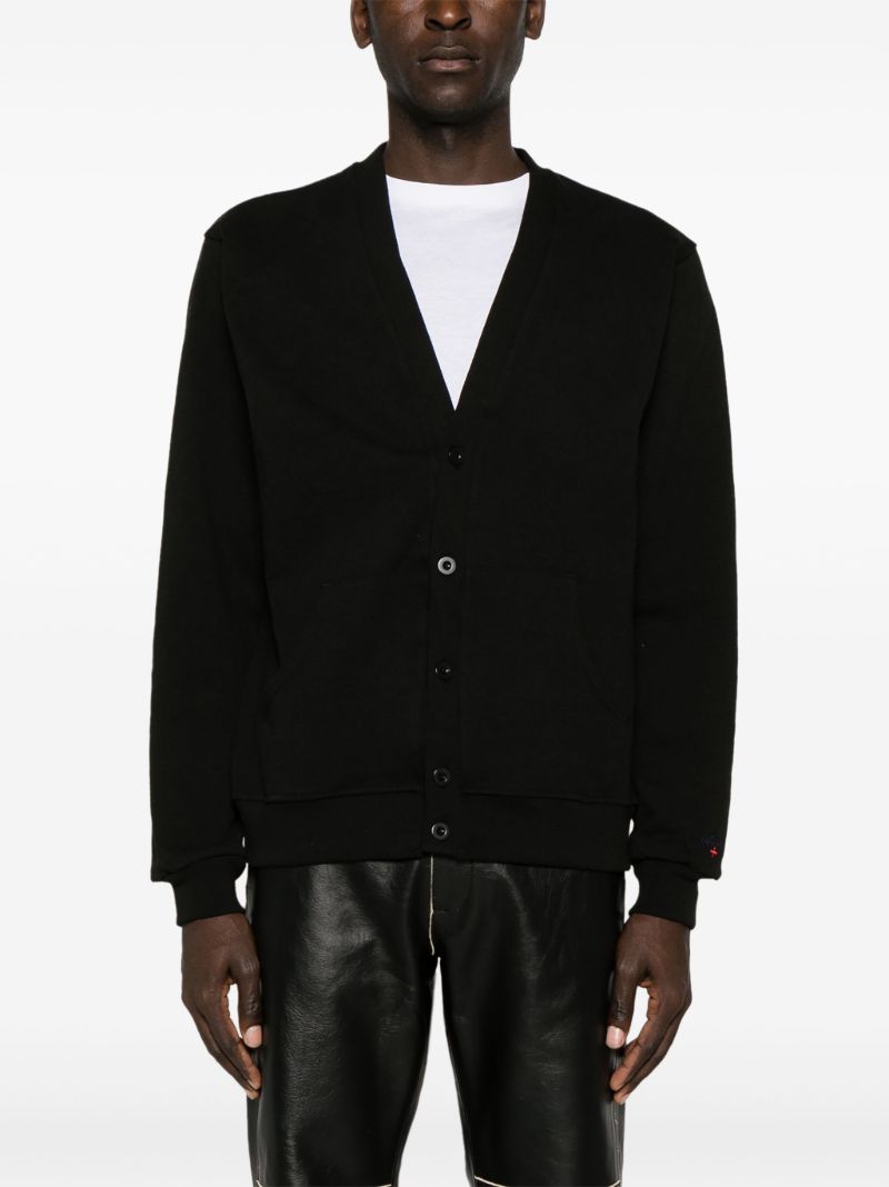 X the Cure Black Rugby Cotton Cardigan