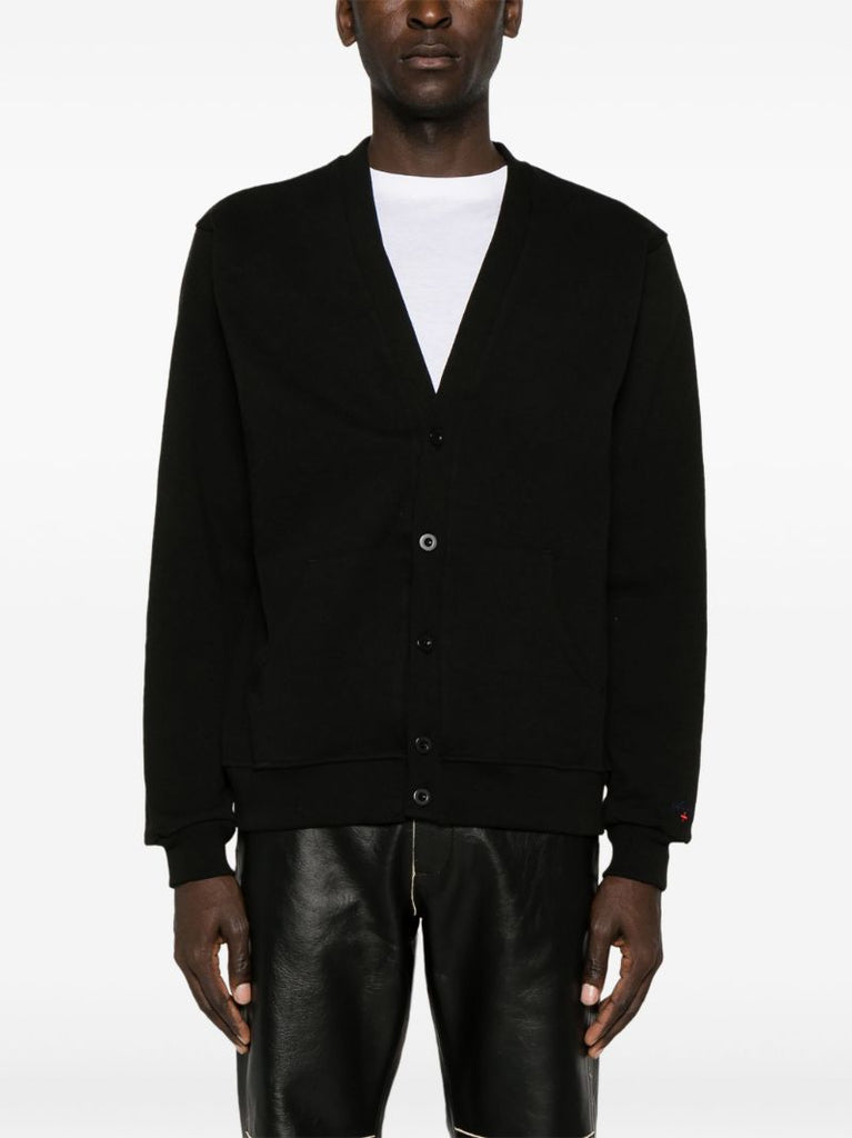 X the Cure Black Rugby Cotton Cardigan