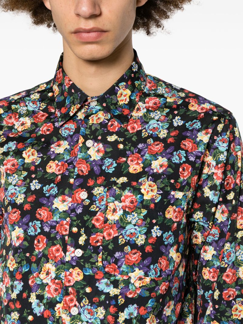 X the Cure Black Floral-print Shirt