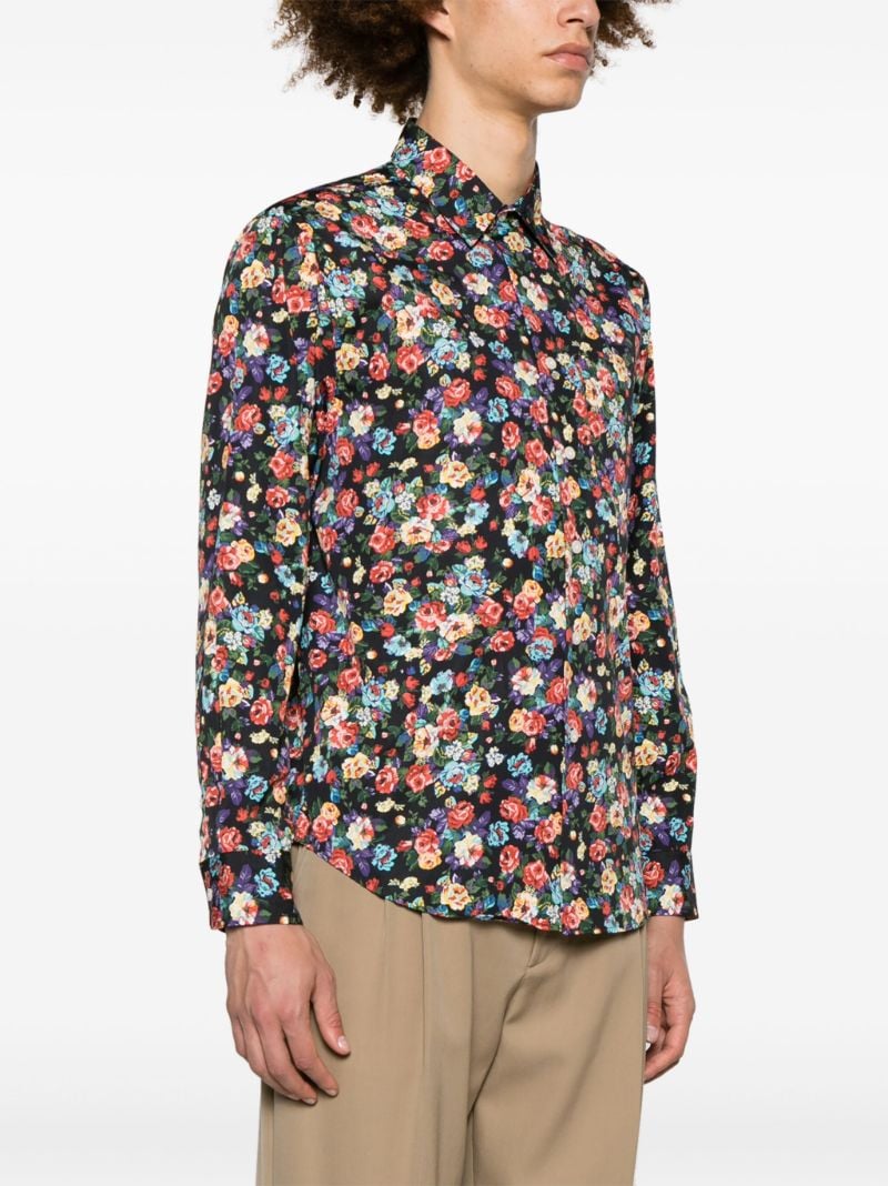 X the Cure Black Floral-print Shirt