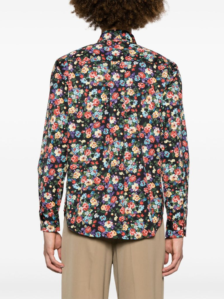 X the Cure Black Floral-print Shirt