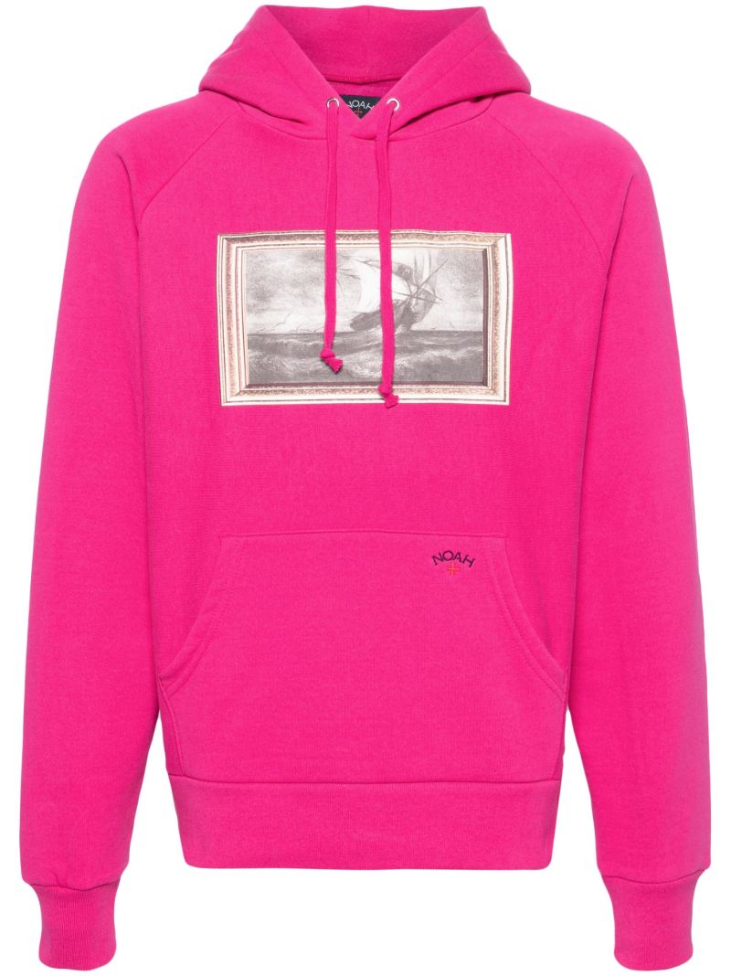 X the Cure Pink Printed Cotton Hoodie
