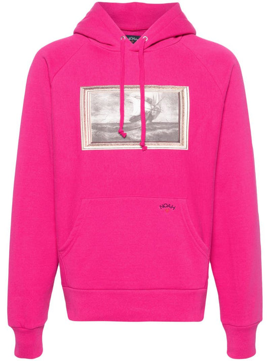 X the Cure Pink Printed Cotton Hoodie