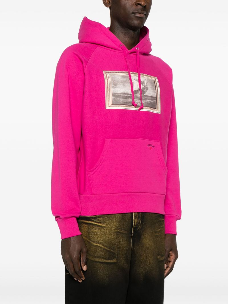 X the Cure Pink Printed Cotton Hoodie