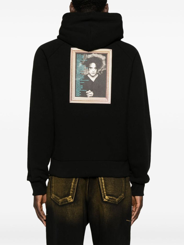 X the Cure Black Frame-print Cotton Hoodie