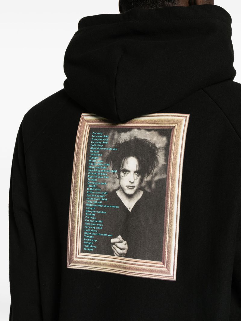 X the Cure Black Frame-print Cotton Hoodie