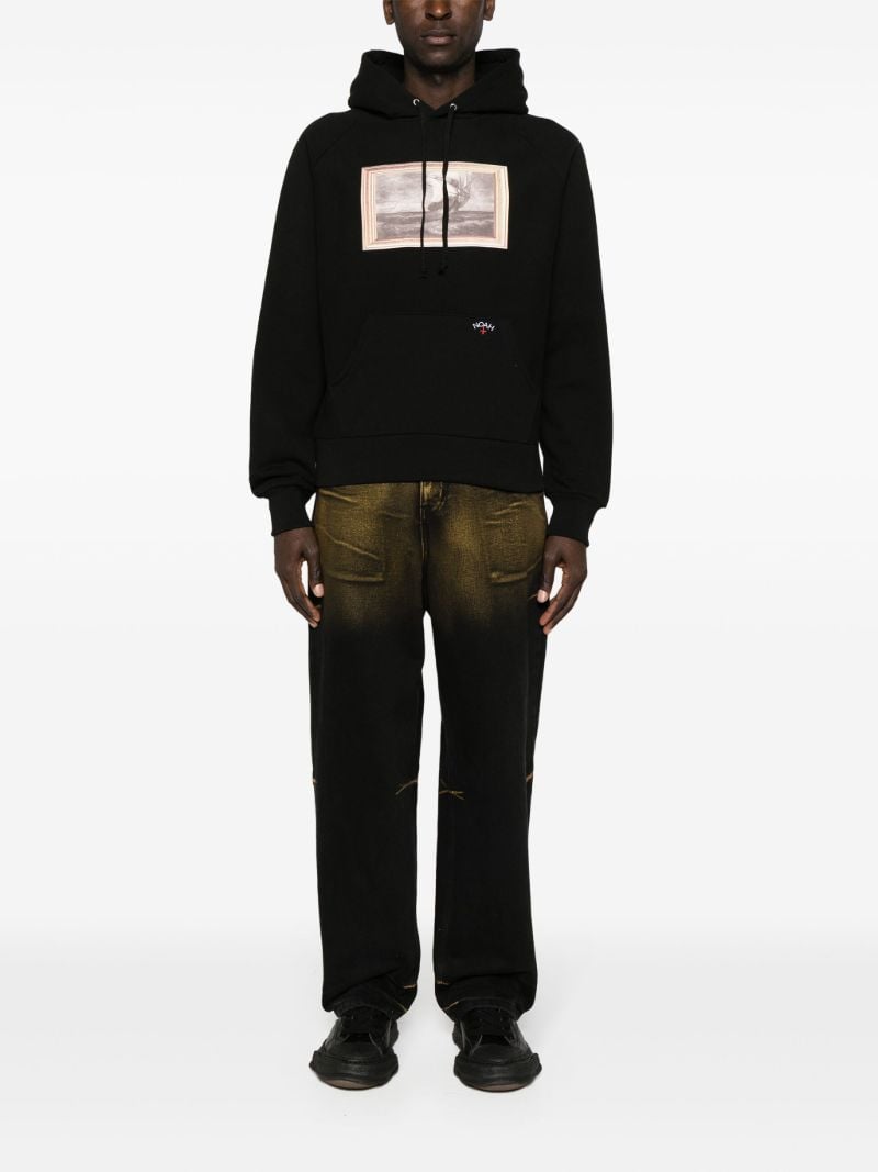 X the Cure Black Frame-print Cotton Hoodie