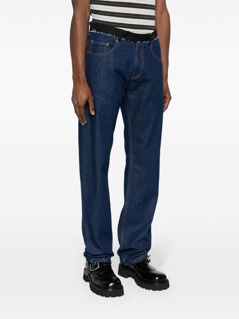Blue Mid-rise Straight-leg Jeans
