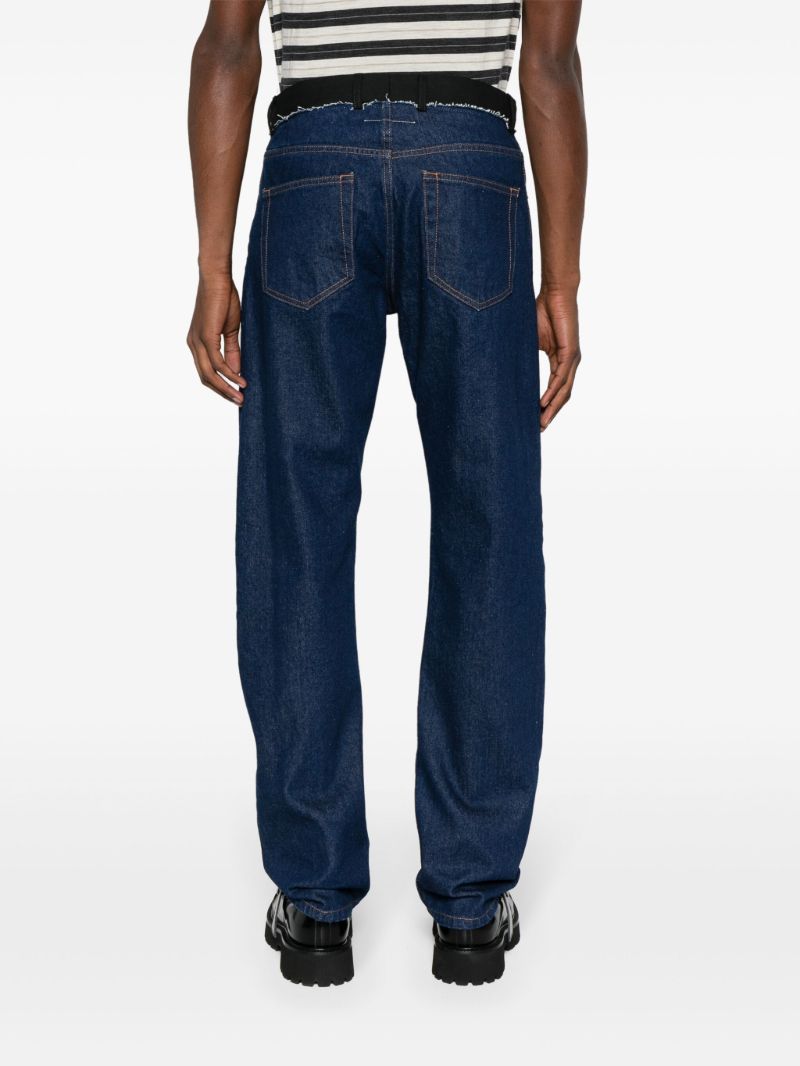 Blue Mid-rise Straight-leg Jeans