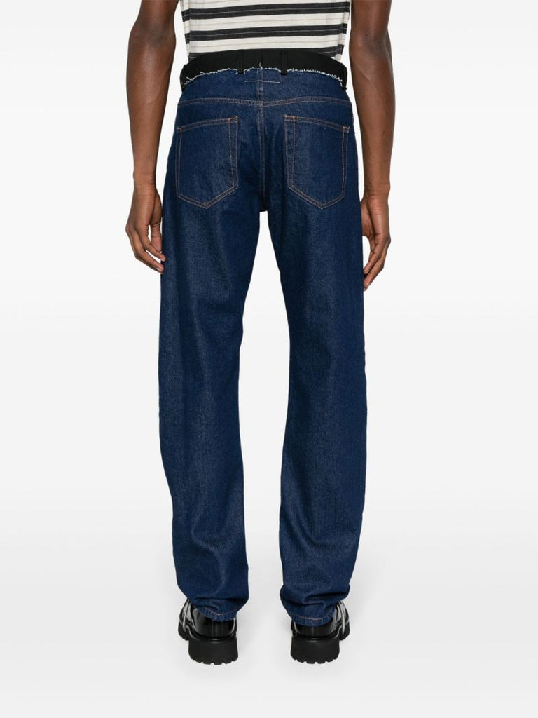 Blue Mid-rise Straight-leg Jeans