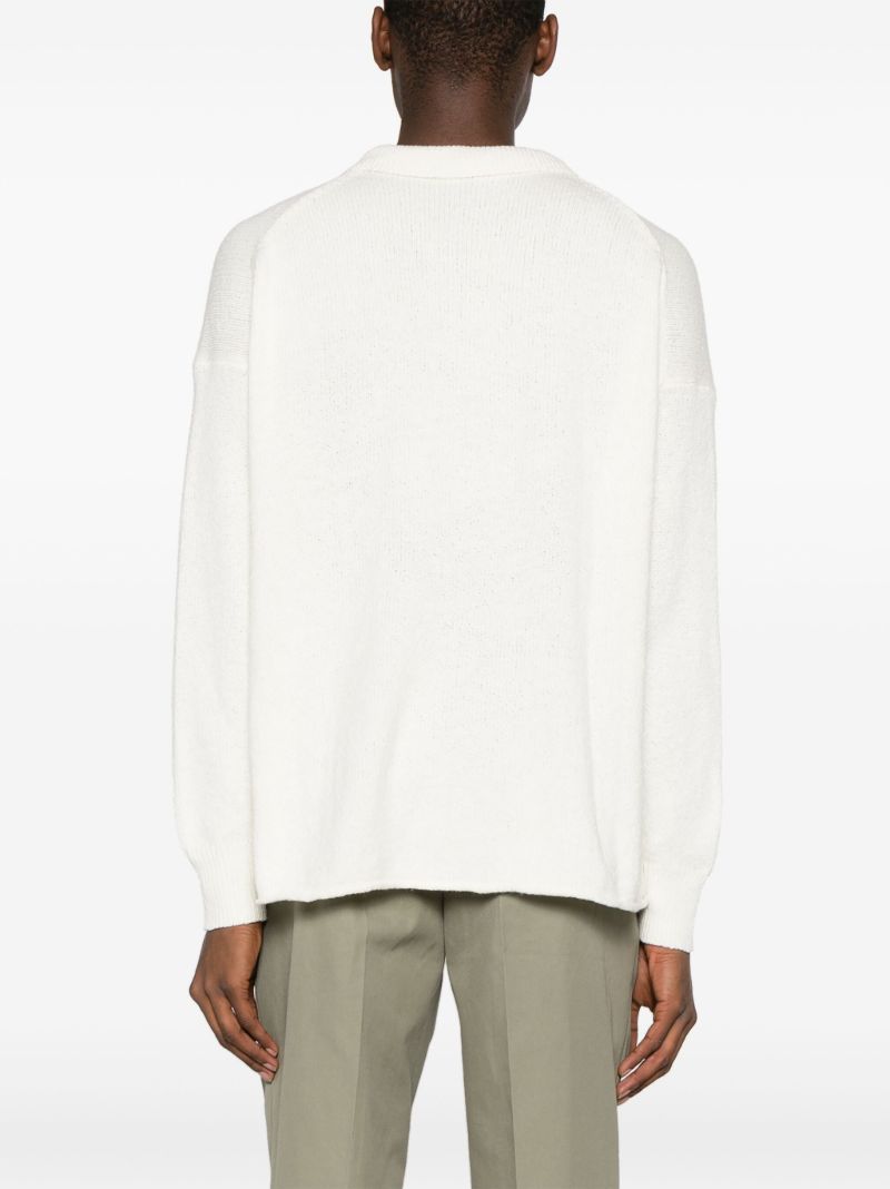 White Knitted Polo Shirt