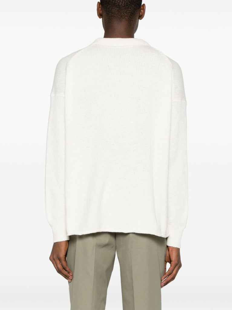 White Knitted Polo Shirt