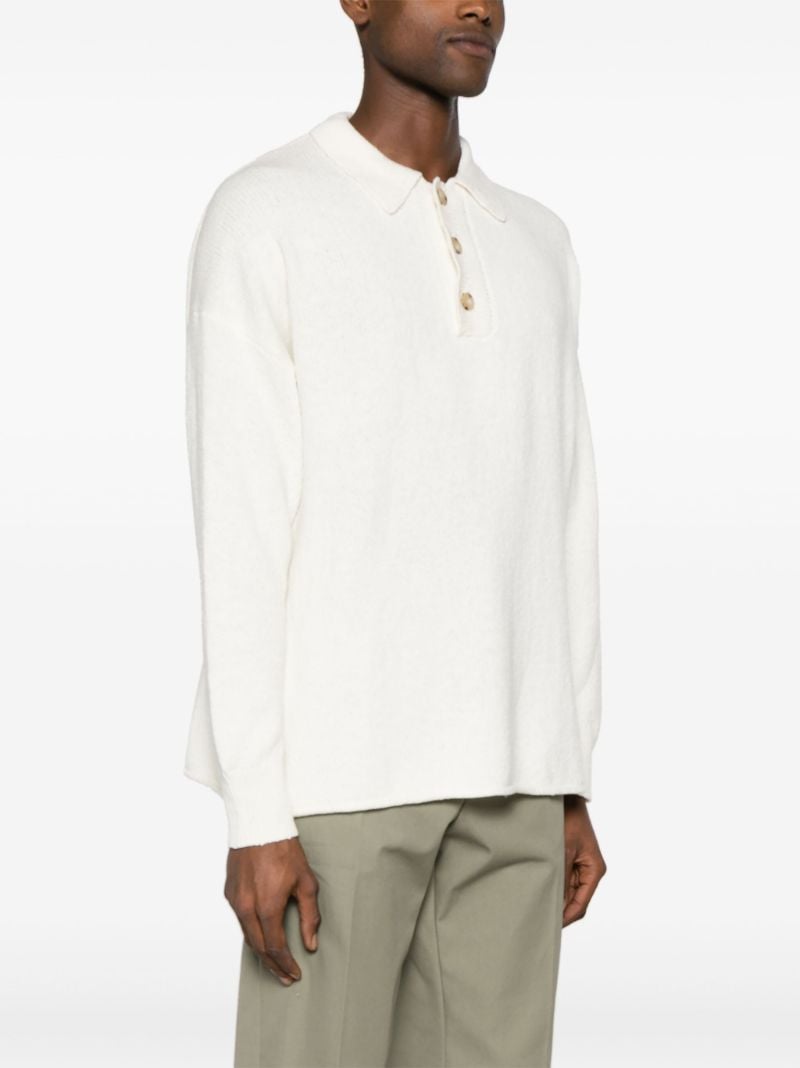 White Knitted Polo Shirt