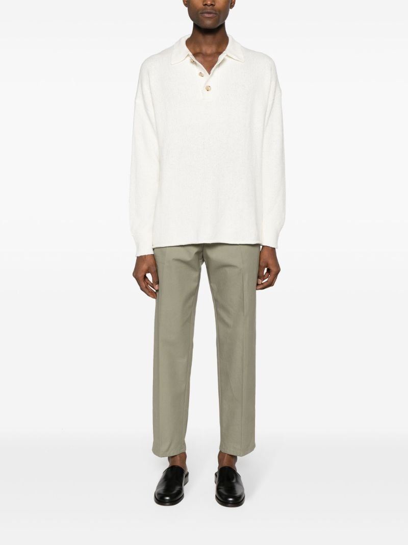 White Knitted Polo Shirt