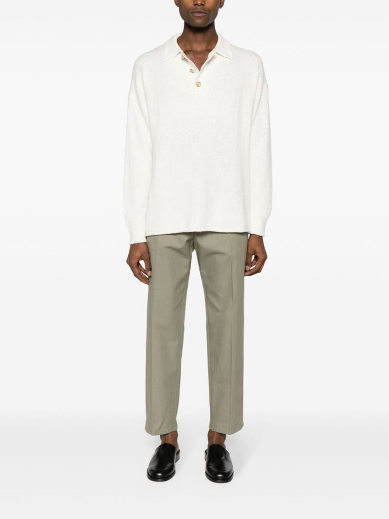 White Knitted Polo Shirt