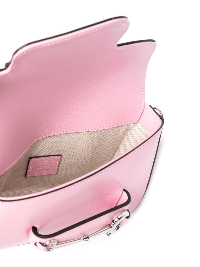 Pink Horsebit 1955 Mini Leather Shoulder Bag
