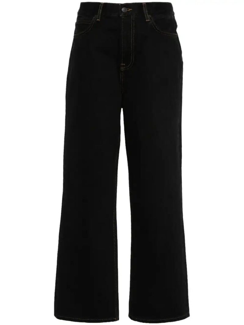 Logo-patch Cotton Wide-leg Jeans