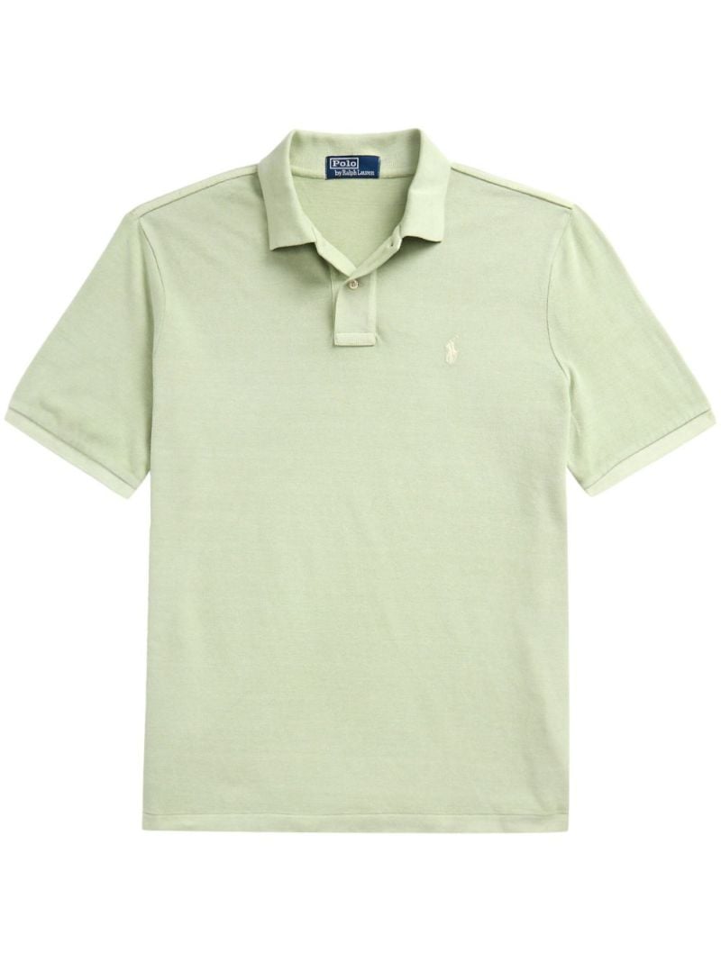 Green Polo Pony-embroidered Cotton Polo Shirt