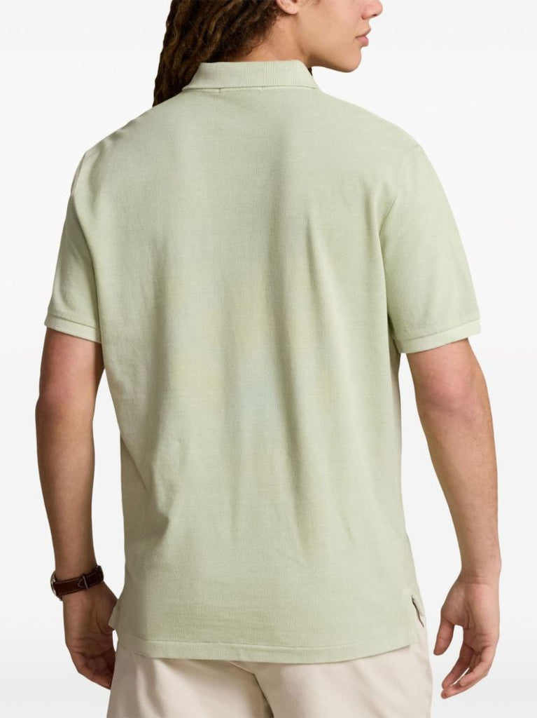 Green Polo Pony-embroidered Cotton Polo Shirt