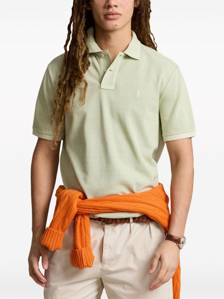 Green Polo Pony-embroidered Cotton Polo Shirt