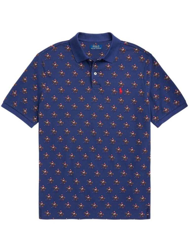Blue Polo Pony Polo Cotton Polo Shirt