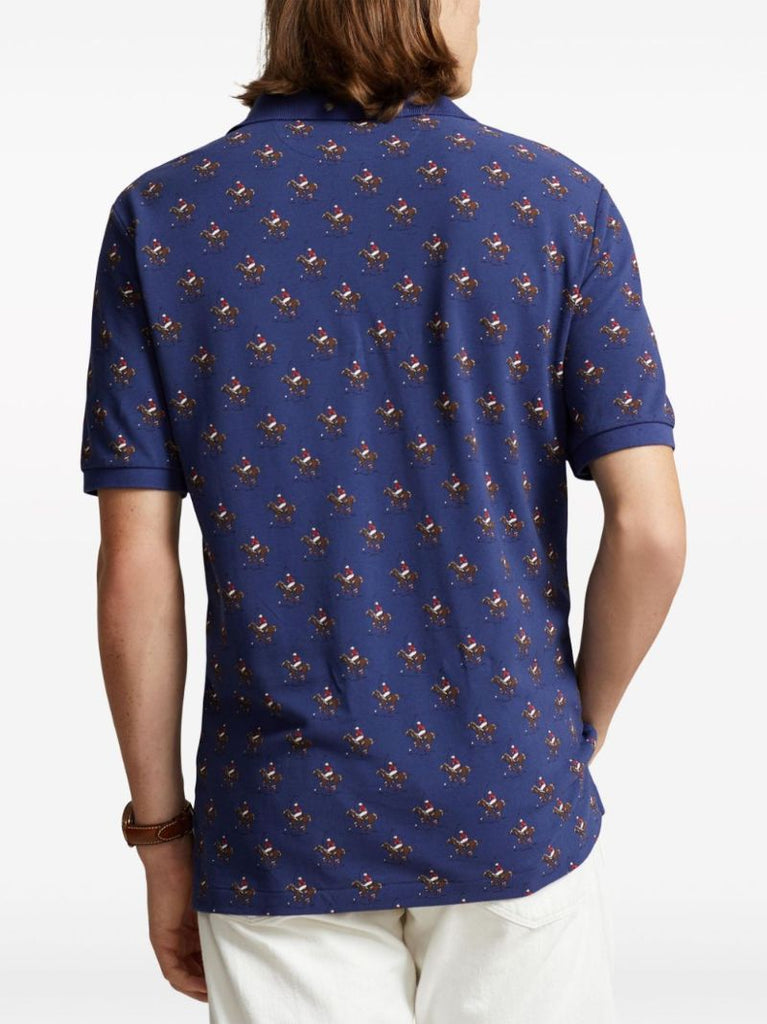 Blue Polo Pony Polo Cotton Polo Shirt