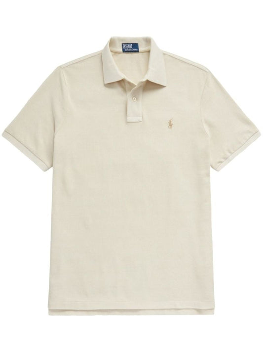 Neutral Polo Pony-embroidered Cotton Polo Top