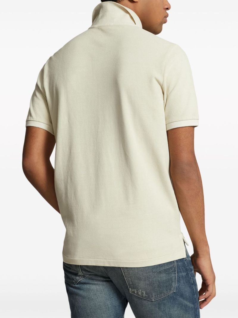 Neutral Polo Pony-embroidered Cotton Polo Top