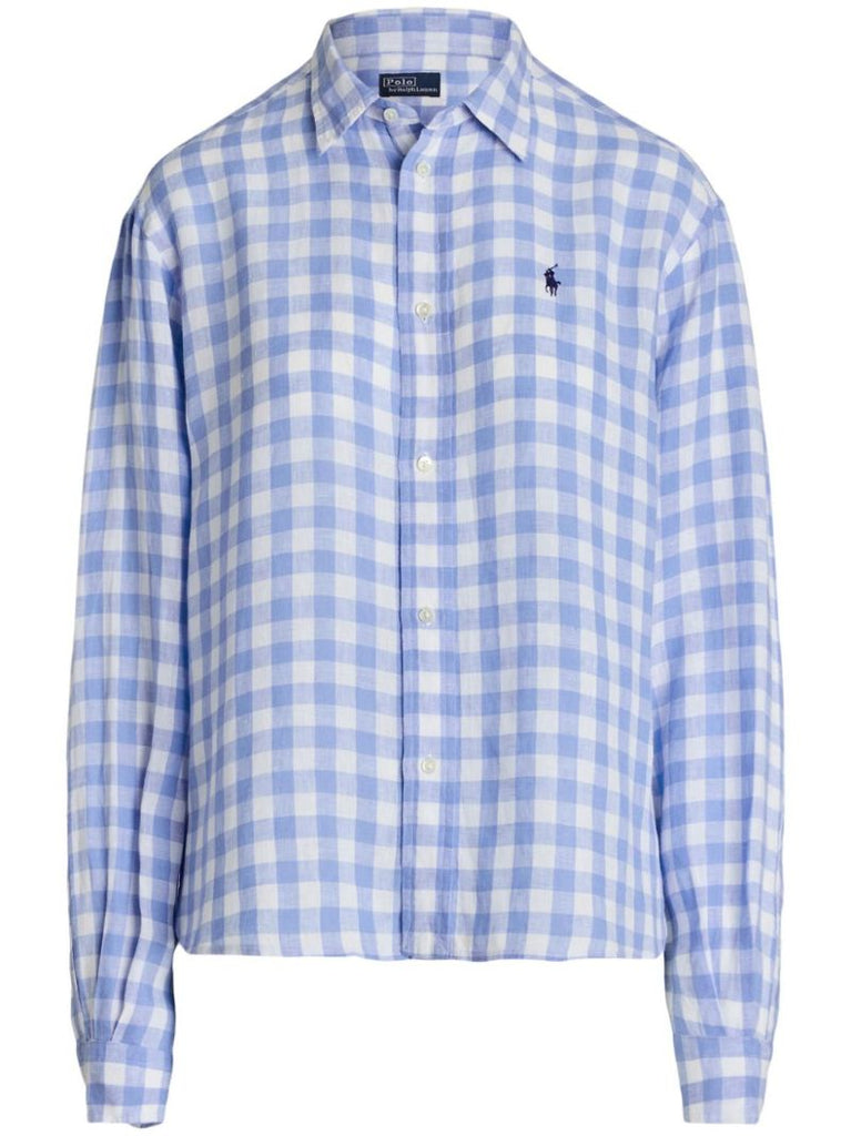 Blue Checked Linen Shirt
