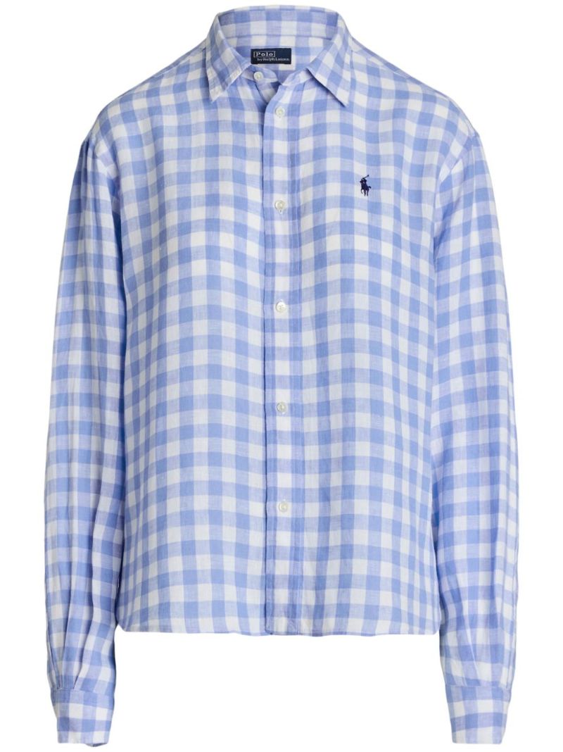 Blue Checked Linen Shirt