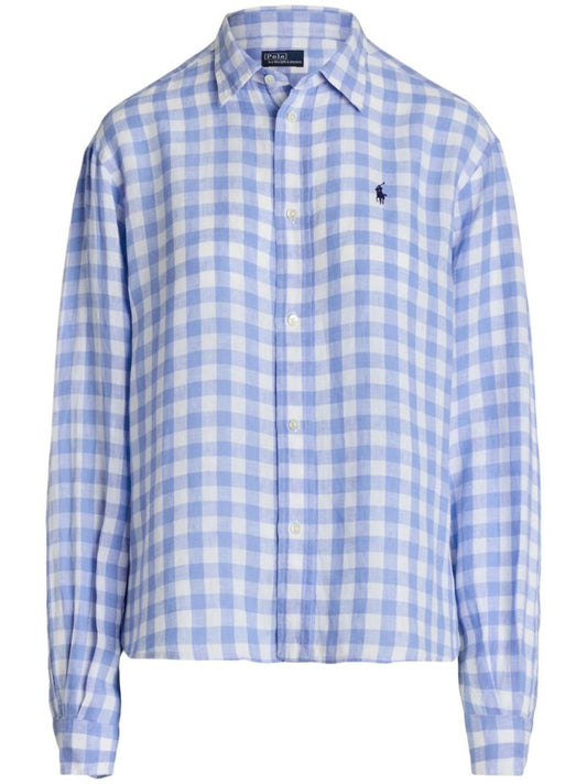 Blue Checked Linen Shirt