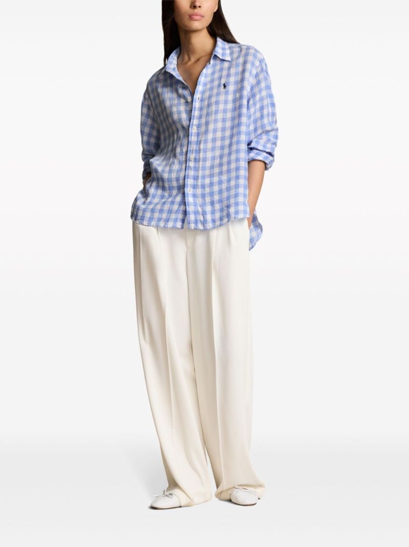 Blue Checked Linen Shirt