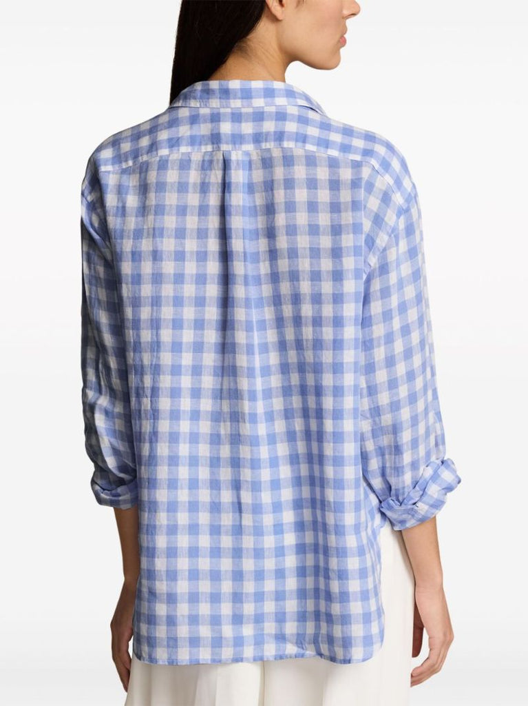 Blue Checked Linen Shirt